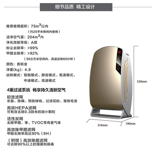 Toclas 托客乐思 ✔ ｜空气净化器｜家用小型客厅卧室办公｜智能除甲醛雾霾 商品图3