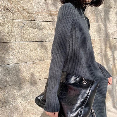 【服饰鞋包】小众针织连衣裙女秋冬长袖过膝气质配大衣的长裙子毛衣 商品图4