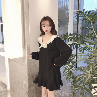 【服饰鞋包】众加绒连衣裙 山本风桔梗裙收腰初恋气质法式少女裙 商品图2