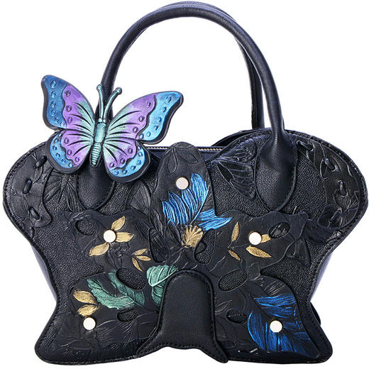 民族风彩绘蝴蝶单肩包手提包斜跨包qd9602