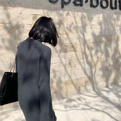 【服饰鞋包】小众针织连衣裙女秋冬长袖过膝气质配大衣的长裙子毛衣 商品图2