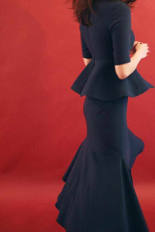 AtelierMissLu / Myrna 藏青鱼尾开衩半身裙 商品图3