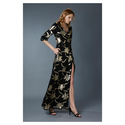 CG｜Long Slim Faye Silk wrap Dress [真丝裹身长款连衣裙] 商品图7