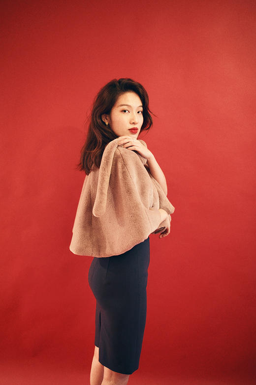 AtelierMissLu / Anita 藕荷粉兔毛小斗篷 商品图9