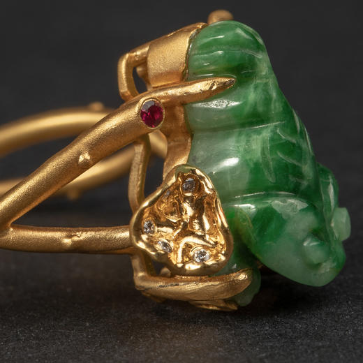 清代翡翠三足蟾戒指 商品图6