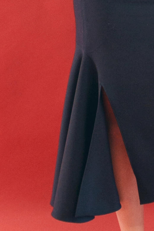 AtelierMissLu / Myrna 藏青鱼尾开衩半身裙 商品图5