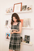AtelierMissLu / Heidi 黑白粗呢格方领连身裙 商品缩略图6