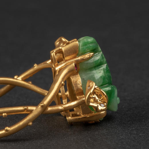 清代翡翠三足蟾戒指 商品图5