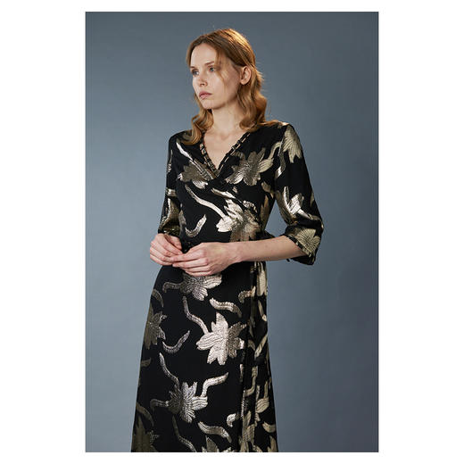 CG｜Long Slim Faye Silk wrap Dress [真丝裹身长款连衣裙] 商品图9