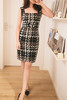 AtelierMissLu / Heidi 黑白粗呢格方领连身裙 商品缩略图5