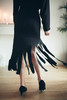 AtelierMissLu / Claudia 黑色V领流苏摆连身裙 商品缩略图7