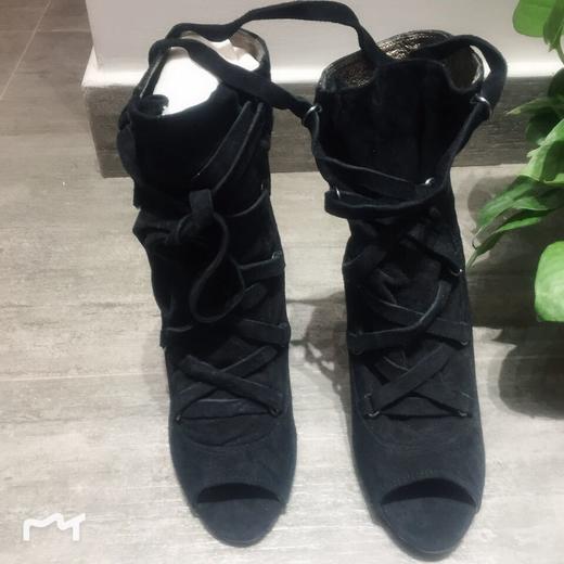 ninewest/玖熙 多码坡跟磨砂系鞋带短靴