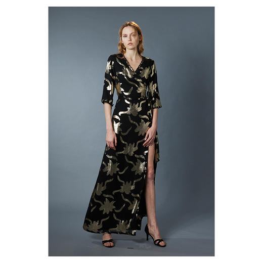 CG｜Long Slim Faye Silk wrap Dress [真丝裹身长款连衣裙] 商品图8