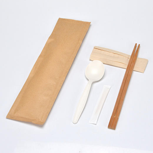 喇叭花一次性筷子竹筷外卖四合一餐具四件套独立包装带牙签50双 商品图6