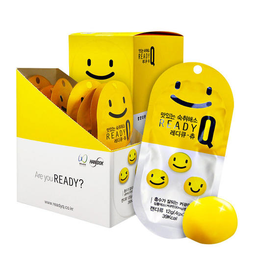 【现货】韩国ready-q醒酒软糖 芒果味笑脸解酒软糖 3粒/袋进口果汁软糖果 商品图0