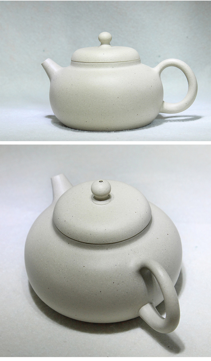 潘庆良紫砂壶大西施全手工白段象牙白250cc