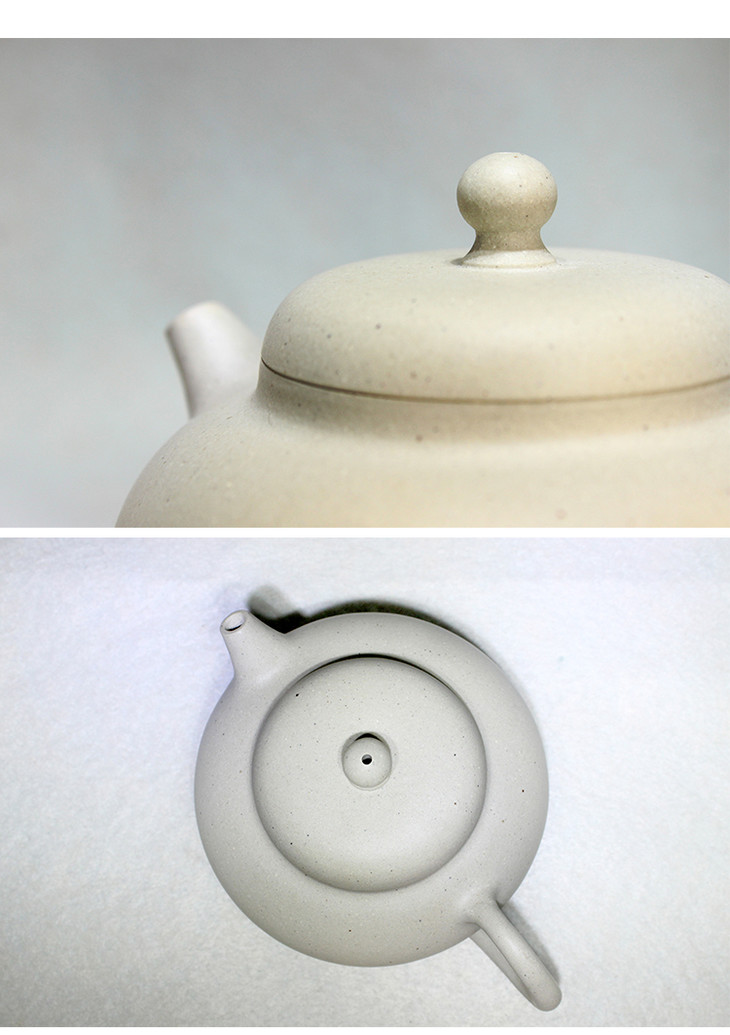 潘庆良紫砂壶大西施全手工白段象牙白250cc