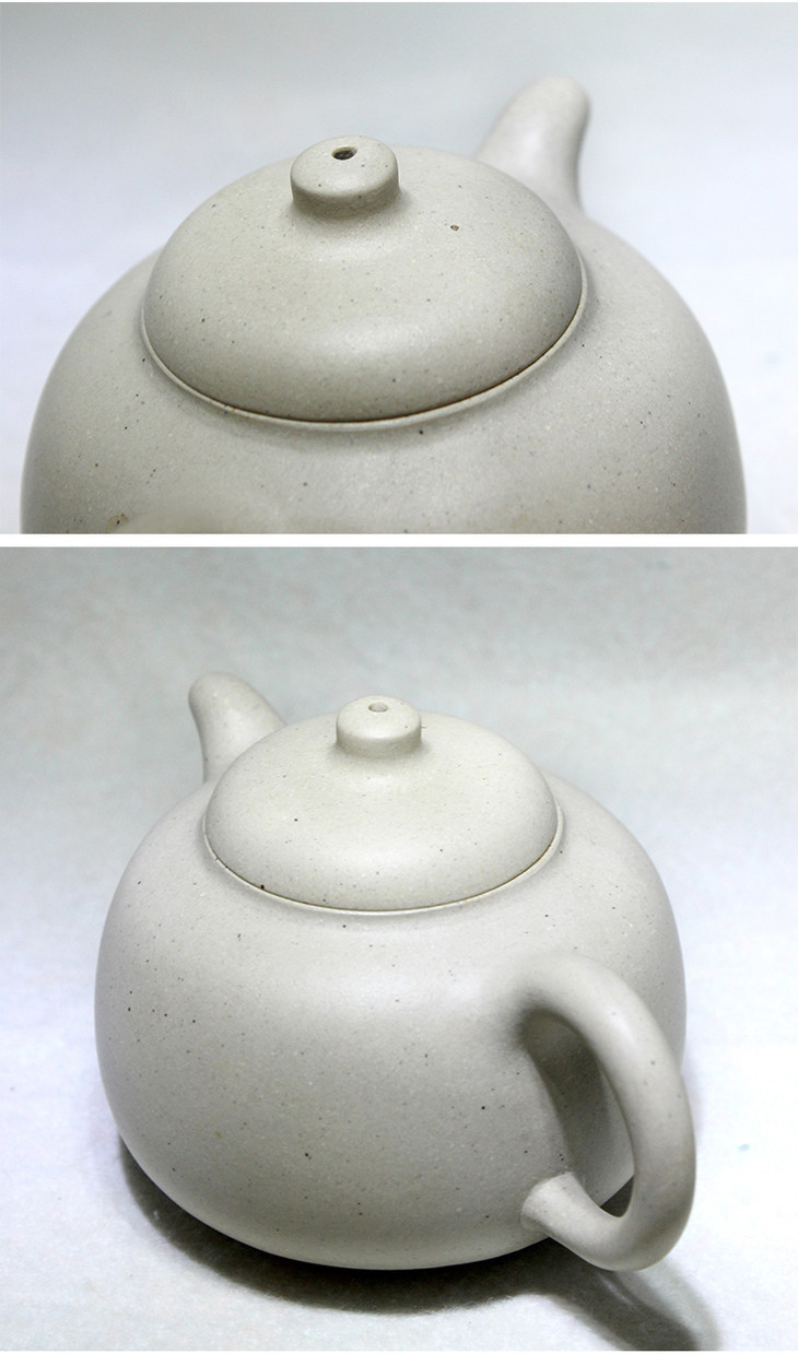 潘庆良紫砂壶三足乳丁全手工白段象牙白175cc