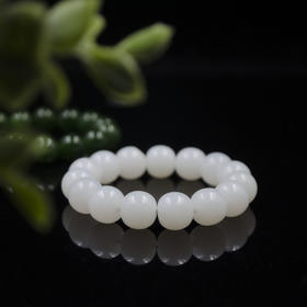 和田玉（羊脂玉）俄料苹果珠/桶珠手串