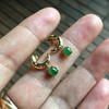 冰种阳绿翡翠耳钉18k黄金钻石镶嵌 商品缩略图5