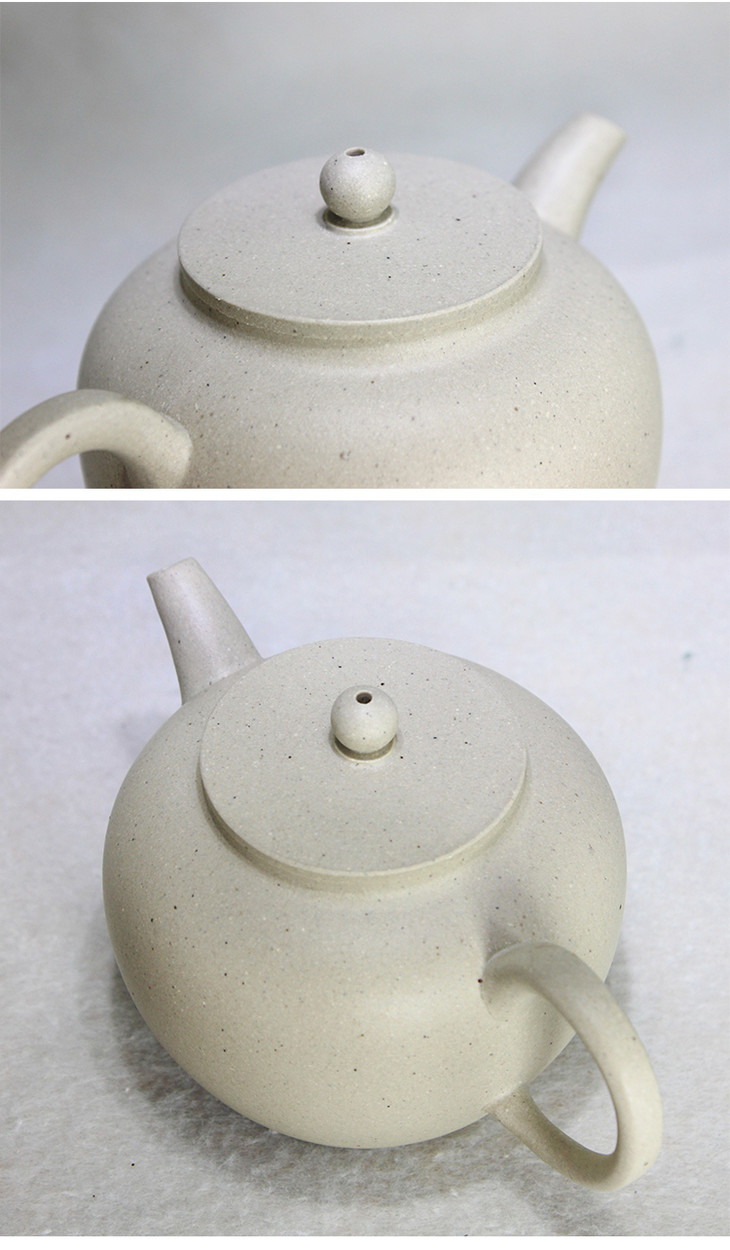 潘庆良紫砂壶秋水老款器型全手工白段象牙白160cc