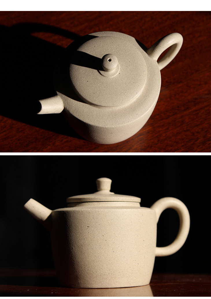 潘庆良紫砂壶具轮珠全手工白段象牙白100cc