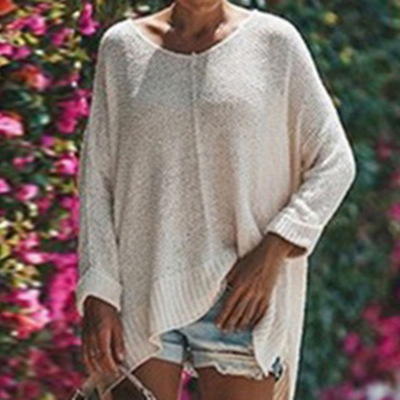 【女装】*粗毛线中长款毛衣针织衫 女套头宽松毛衫 商品图0