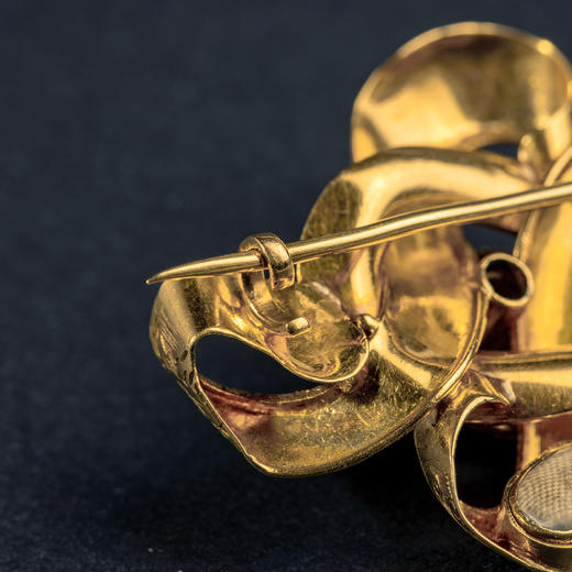 欧洲古董artnouveau风格卷花胸针