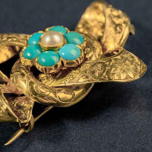 欧洲古董artnouveau风格卷花胸针 - 洪艺宁古代珠宝工作室