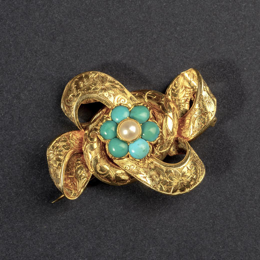 欧洲古董artnouveau风格卷花胸针