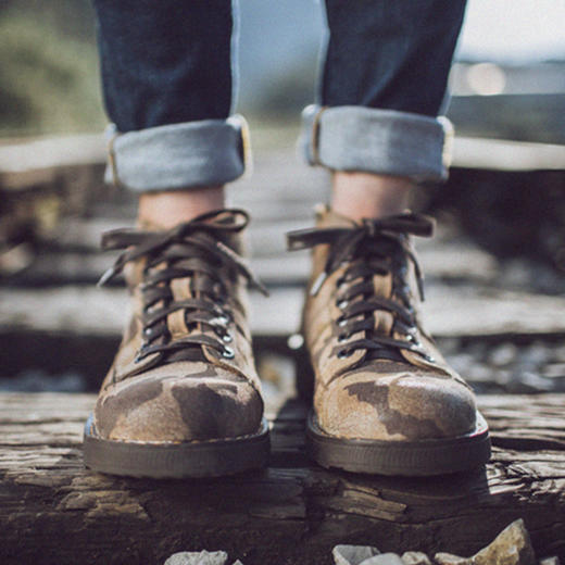 今日抢购 马登冬季马丁靴男英伦风高帮工装短靴反绒皮靴子 商品图3
