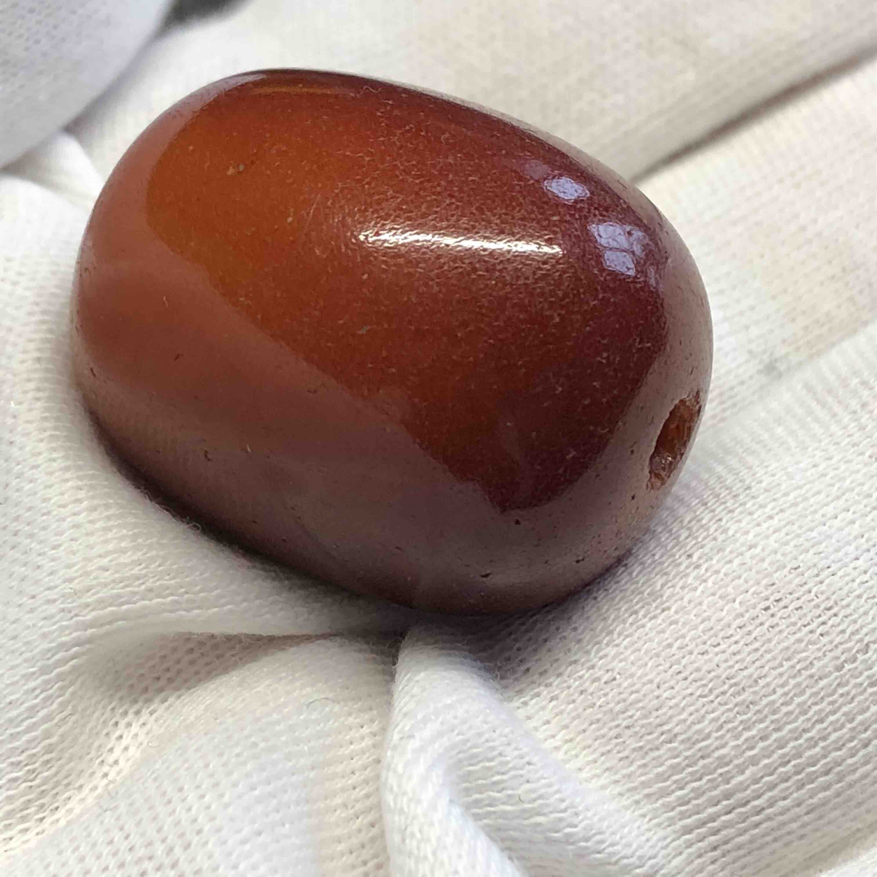 收藏品枣红皮老蜡枣珠24mm1035