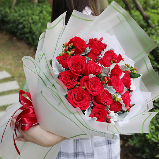 鲜花19朵红玫瑰鲜花花束tlz03