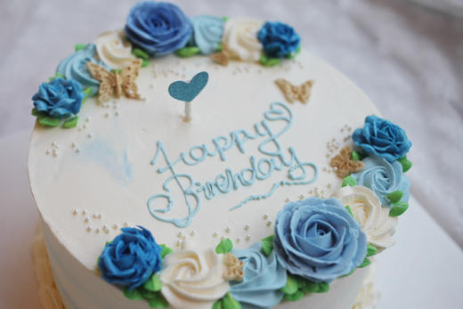 女士款 蝴蝶蓝色系 韩式裱花 商品图2