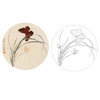 于非闇工笔花鸟白描底稿-圆形兰花小品-YF68 商品缩略图0