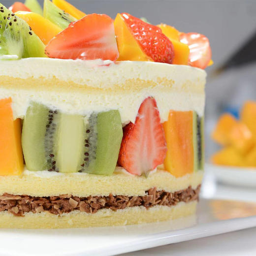 鲜果乐园低糖淡奶水果蛋糕
