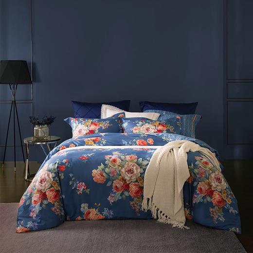 纯棉印花四件套：博莱娜（蓝） 商品图0