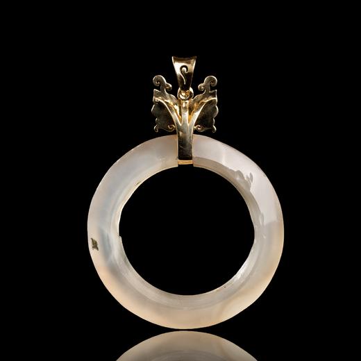 战国玛瑙环+金兽面项坠 商品图1