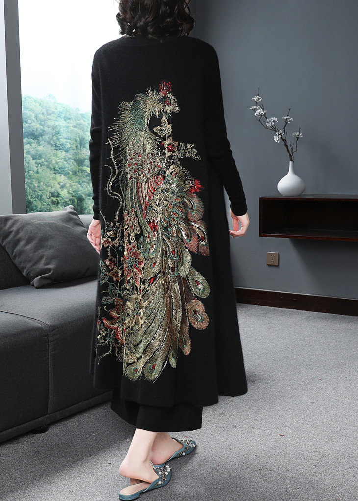 新款民族风凤凰刺绣羊毛针织外披og108