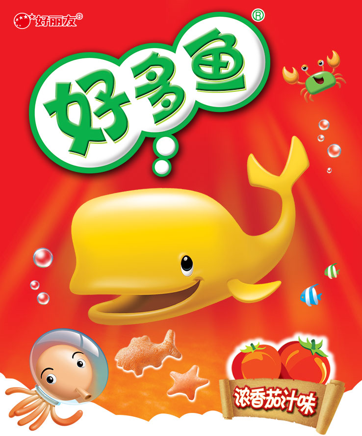 好丽友好多鱼33g脆香烧烤味鲜香海苔味浓香茄汁味蜂蜜牛奶味蜜香鸡翅