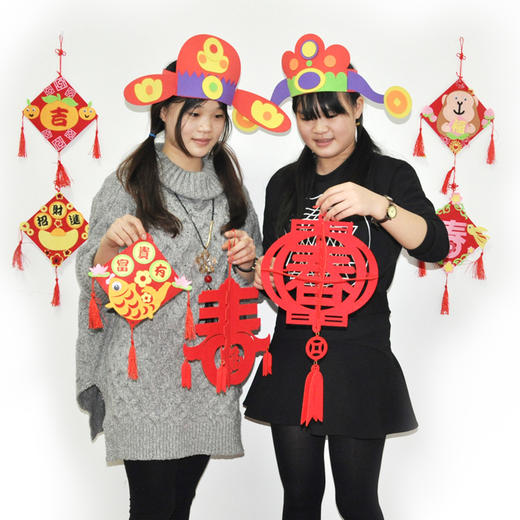 新年不织布方形挂饰吊饰品幼儿园活动手工制作diy装饰用品材料包M6129 商品图3