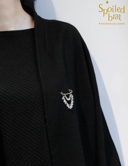 SpoiledBart Jewelry 月光石珍珠双层胸针 商品图4