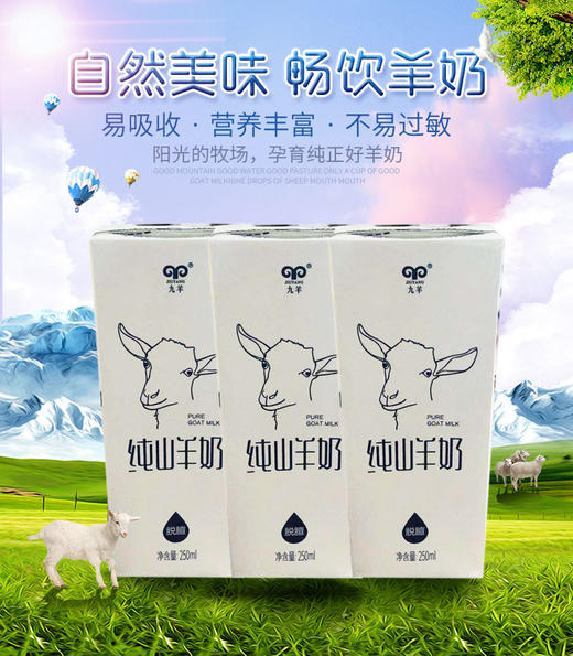 九羊纯山羊奶250ml盒