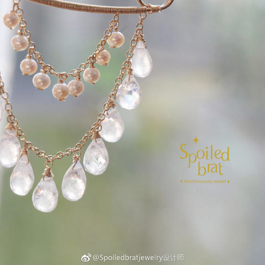 SpoiledBart Jewelry 月光石珍珠双层胸针 商品图3