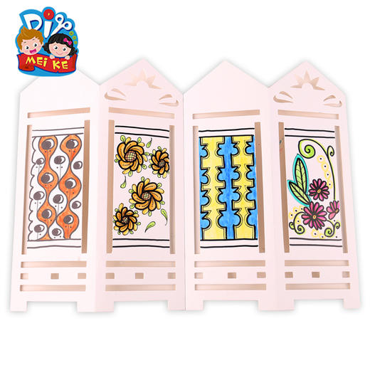 美可diy 纸质涂色屏风中国风传统工艺美劳屏风制作绘画美术材料包M1382 商品图4