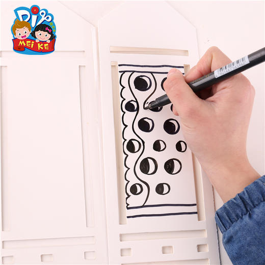 美可diy 纸质涂色屏风中国风传统工艺美劳屏风制作绘画美术材料包M1382 商品图2