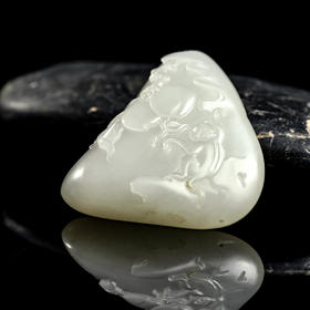 和田白玉籽料“灵猴献寿”手把件