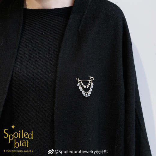SpoiledBart Jewelry 月光石珍珠双层胸针 商品图1