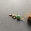 一鹿有你冰种阳绿翡翠蛋面吊坠18k黄金镶嵌 商品缩略图3