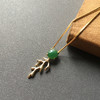 一鹿有你冰种阳绿翡翠蛋面吊坠18k黄金镶嵌 商品缩略图0